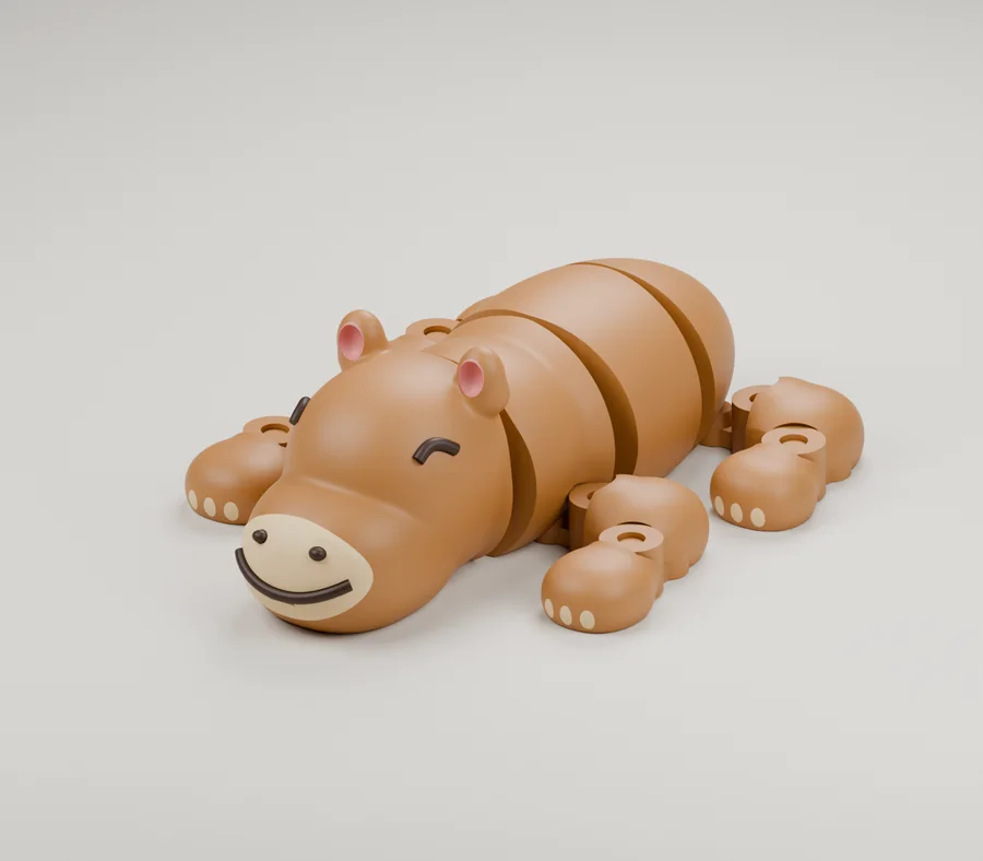 Capivara articulada impressa em PLA de 4 cores