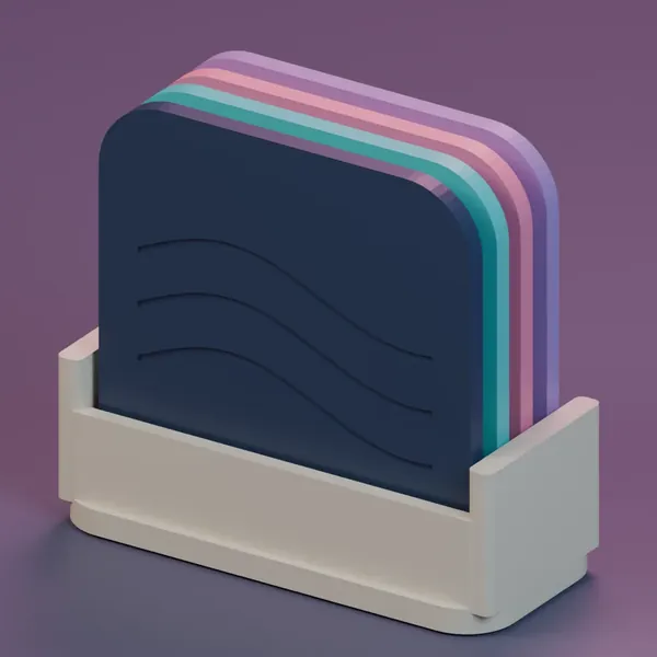 Porta-copos Asfalto e Mar, render do modelo